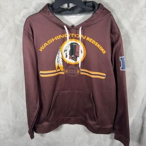 Washington Redskins NFL Burgandy Hoodie Long Sleeve Pullover Men's Size L